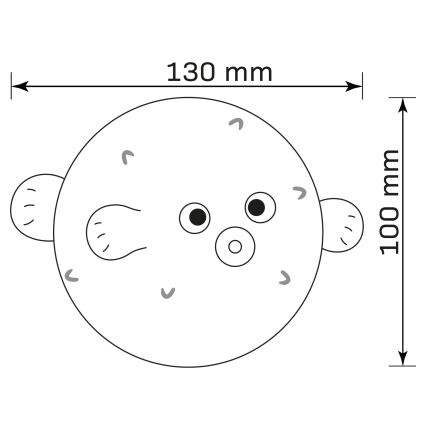 LED RGBW Lámpara táctil infantil regulable HELI LED/1W/5V USB 1200 mAh pez azul
