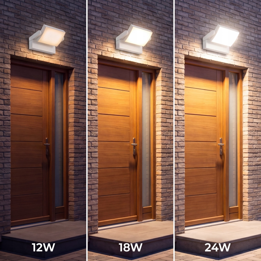 Aplique de pared exterior LED regulable LED/12/18/24W/230V 3000/4000/6500K IP54 blanco