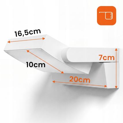 Aplique de pared exterior LED regulable LED/12/18/24W/230V 3000/4000/6500K IP54 blanco