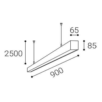 LED2 - Lámpara colgante LED con cable LINO LED/24W/230V 3000K/3500K/4000K 90 cm negra