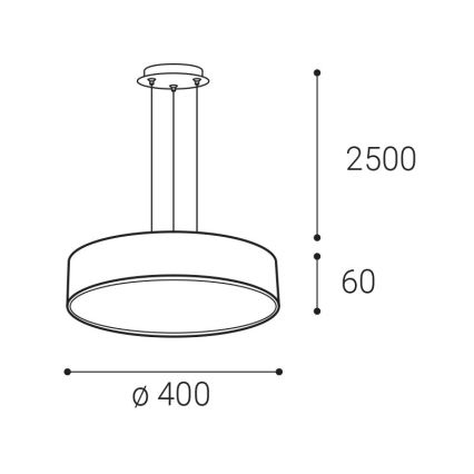 LED2 - Lámpara colgante LED en cable MONO SLIM LED/30W/230V 3000K/4000K Ø 40 cm blanca