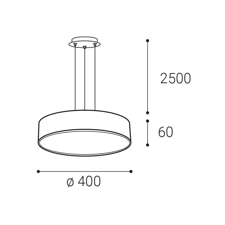 LED2 - Lámpara colgante LED en cable MONO SLIM LED/30W/230V 3000K/4000K Ø 40 cm blanca