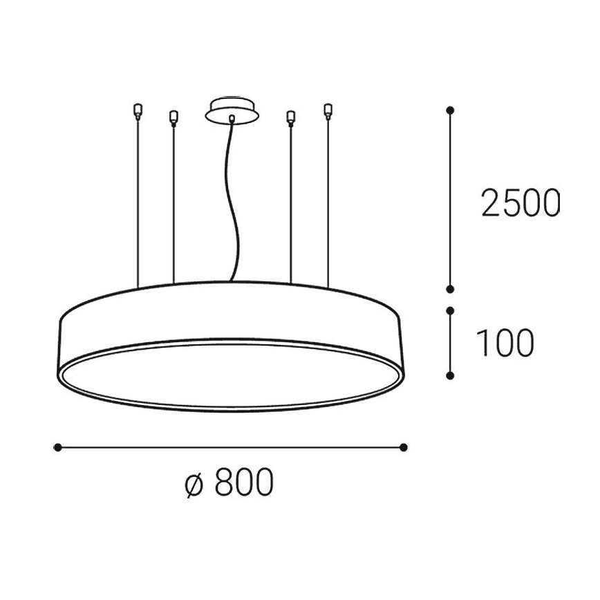 LED2 - Lámpara de araña LED regulable con cable MONO LED/100W/230V 3000K/4000K negro