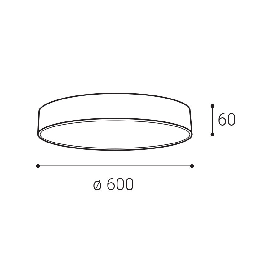 LED2 - Lámpara de techo LED MONO SLIM LED/60W/230V 3000K/4000K Ø 60 cm negra