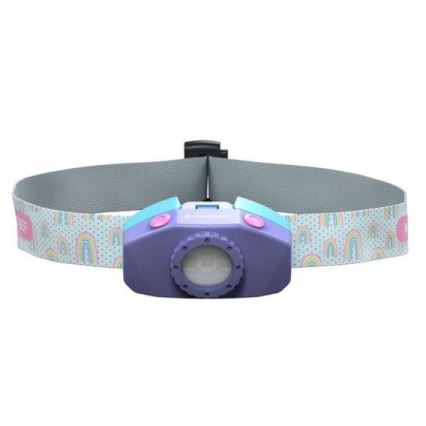 Ledlenser KIDLED4R RAINBOW - linterna frontal infantil recargable LED regulable / 280 mAh IPX4 40 lm 18 h violeta