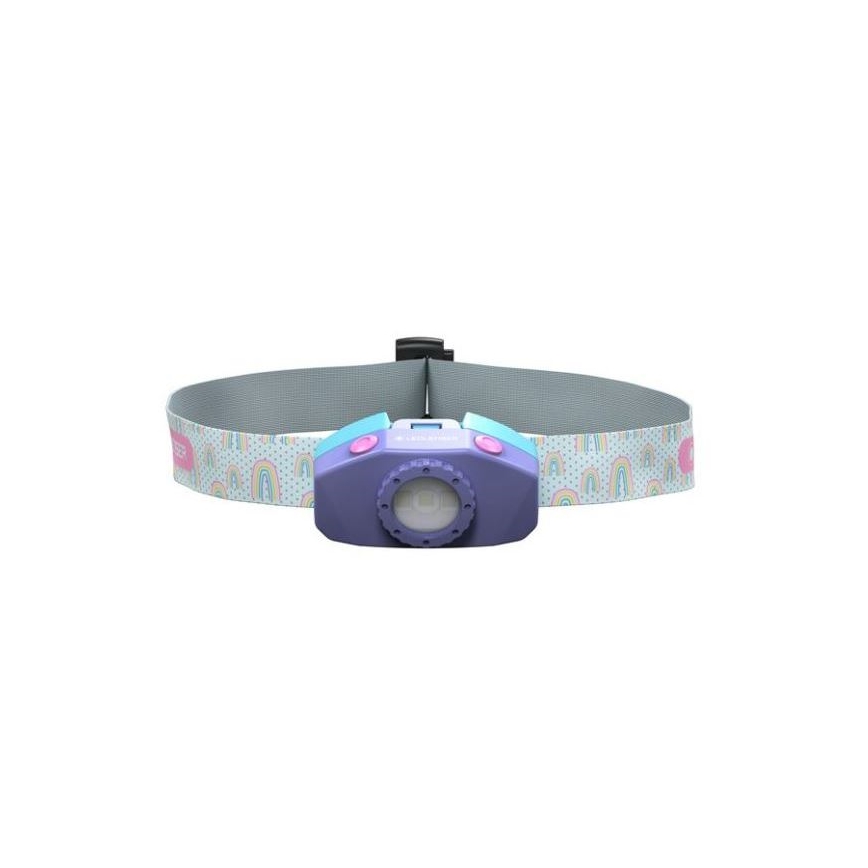 Ledlenser KIDLED4R RAINBOW - linterna frontal infantil recargable LED regulable / 280 mAh IPX4 40 lm 18 h violeta