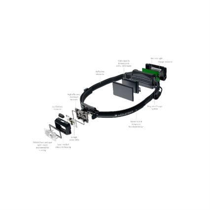 Ledlenser NEO5R - Linterna frontal recargable LED regulable LED/1800mAh IP54 600 lm 35 h negra