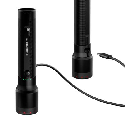 Ledlenser P7R - Linterna recargable LED regulable, 4600 mAh, IP68, 2000 lm, 80 h, negra