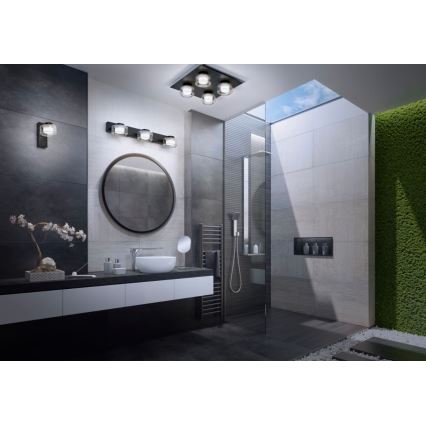Ledvance - Aplique LED de baño ORBIS FLAME 3xLED/5,5W/230V 3000/4000K IP44 negro