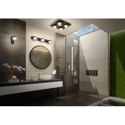 Ledvance - Aplique LED de baño ORBIS FLAME 3xLED/5,5W/230V 3000/4000K IP44 negro
