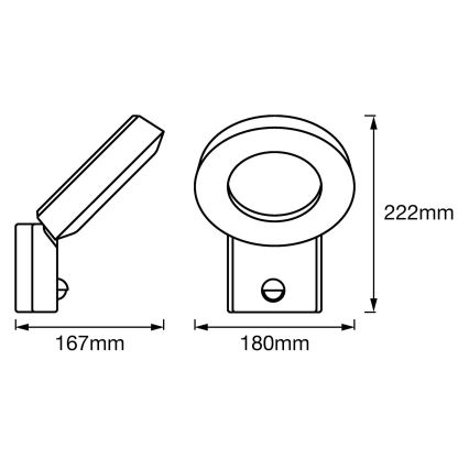 Ledvance - Aplique LED para exterior con sensor LOOP 1xLED/12W/230V IP44