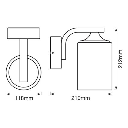 Ledvance - Aplique para exterior CYLINDER 1xE27/60W/230V IP43 blanco