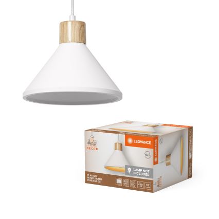 Ledvance - Lámpara colgante DECOR PLASTER 1xE27/25W/230V diá. 22 cm yeso blanco