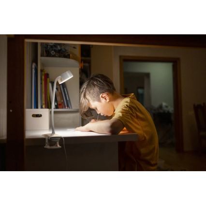 Ledvance - Lámpara de mesa LED táctil regulable con clip CYLINDER LED/4,8W/5V 3000-6500K blanca
