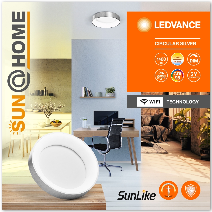 Ledvance - Lámpara de techo LED regulable SUN@HOME CIRCULAR LED/18,5W/230V Wi-Fi