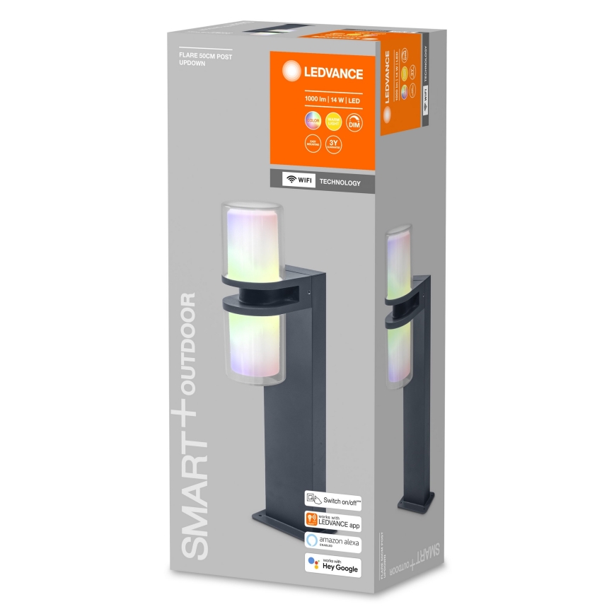 Ledvance - Lámpara LED RGBW regulable para exteriores CASCADE 2xLED/7W/230V IP44 Wi-Fi