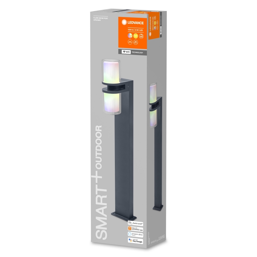 Ledvance - Lámpara LED RGBW regulable para exteriores SMART+ FLARE 2xLED/7W/230V Wi-Fi IP44