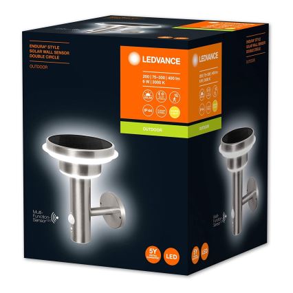 Ledvance - LED Lámpara solar regulable con sensor de movimiento y crepúsculo CIRCLE LED/6W/3,2V 2200 mAh IP44