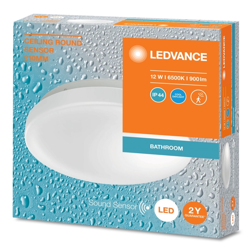 Ledvance - Plafón LED redondo para baño con sensor crepuscular LED/12W/230V IP44