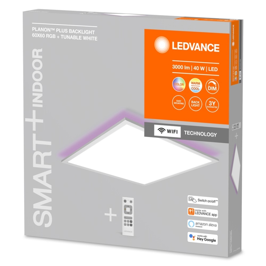 Ledvance - Panel LED RGBW regulable SMART+ PLANON LED/40W/230V 3000-6500K 60x60 cm Wi-Fi + control remoto