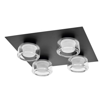 Ledvance - Plafón LED de baño ORBIS FLAME 4xLED/5,5W/230V 3000/4000K IP44 negro