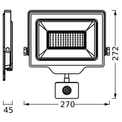 Ledvance - Proyector LED de pared para exteriores con sensor FLOODLIGHT ESSENTIAL LED/100W/230V IP44