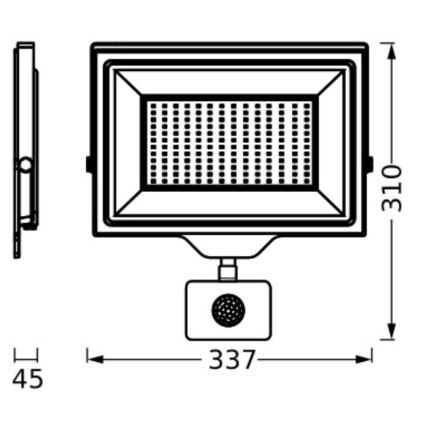 Ledvance - Proyector LED de pared para exterior con sensor FLOODLIGHT ESSENTIAL LED/150W/230V IP44