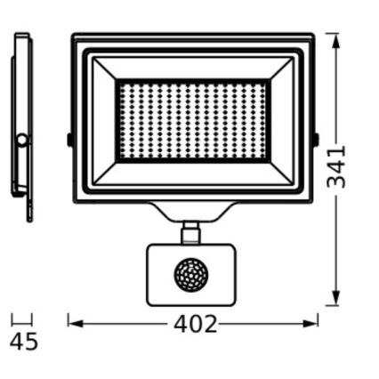 Ledvance - Proyector LED de pared exterior con sensor FLOODLIGHT ESSENTIAL LED/200W/230V IP44