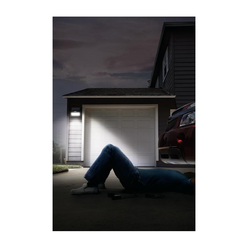 Ledvance - Proyector solar LED de pared para exterior con sensor de movimiento y crepúsculo FLOOD LED/2,9W/3,7V 2600 mAh IP44
