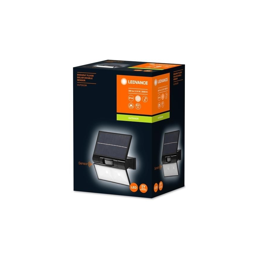 Ledvance - Proyector solar LED de pared para exterior con sensor de movimiento y crepúsculo FLOOD LED/2,9W/3,7V 2600 mAh IP44