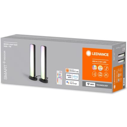 Ledvance - SET 2x LED RGBW Lámpara de mesa regulable MOOD LIGHT LED/4W/230V Wi-Fi + control remoto
