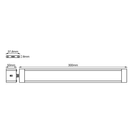 Ledvance - SET 2x Luz LED regulable bajo el mueble de cocina con sensor CABINET LED/11W/230V 3000K
