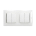 Legrand - 2x Interruptor doble en serie č. 5 con marco NILOE blanco