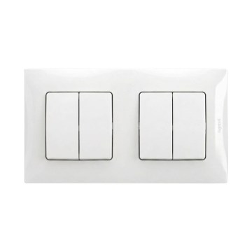 Legrand - 2x Interruptor doble en serie č. 5 con marco NILOE blanco