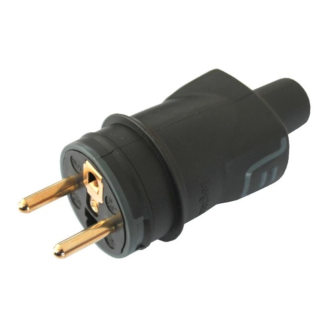 Legrand 50445 - Clavija de goma 2P+T 16A/250V IP44 negro