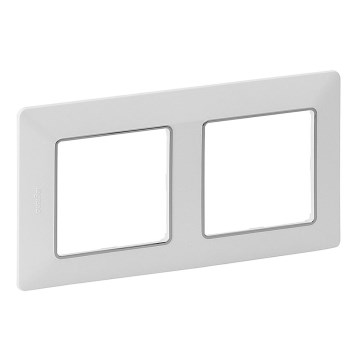 Legrand 754032 - Marco para interruptores VALENA LIFE 2P blanco/cromo