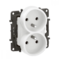 Legrand - Base doble para uso doméstico sin marco NILOE 250V blanca