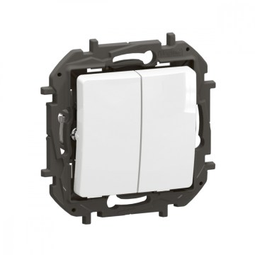 Legrand - Conmutador doble para escalera č. 6+6 sin marco NILOE blanco