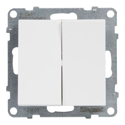 Legrand - Conmutador doble para escalera n.º 6+6 sin marco SUNO blanco