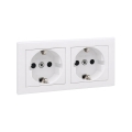Legrand - Enchufe doble doméstico SCHUKO con marco SUNO 250V blanco