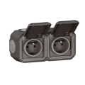 Legrand - Enchufe doble para exterior PLEXO 250V IP55 antracita