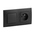 Legrand - Enchufe doméstico y interruptor unipolar n.º 1 con marco NILOE 250V negro
