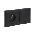 Legrand - Enchufe doméstico y interruptor unipolar n.º 1 con marco SUNO 250V negro