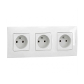 Legrand - Enchufe triple doméstico con marco NILOE 250V blanco