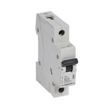 Legrand - Interruptor automático magnetotérmico modular unipolar RX3 1P B 20 A 6000 A
