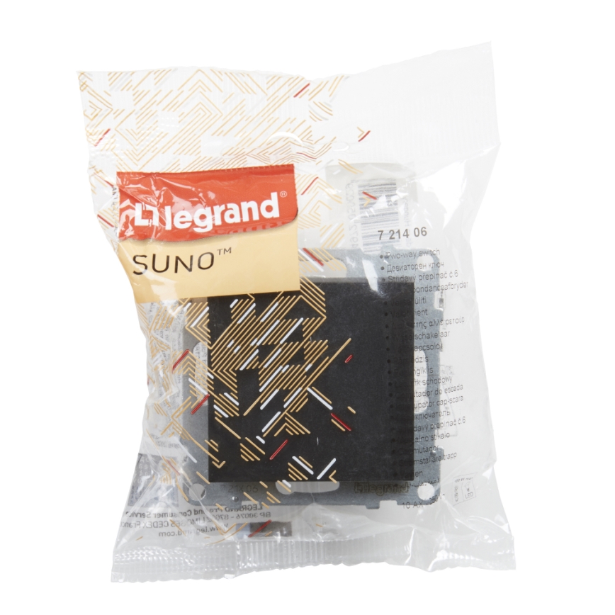 Legrand - Interruptor de escalera č. 6 sin marco SUNO negro