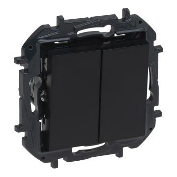 Legrand - Interruptor de escalera doble n.º 6+6 sin marco NILOE STEP negro