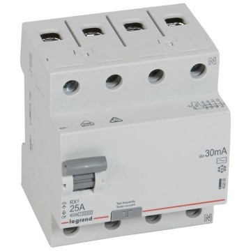 Legrand - Interruptor diferencial 4 polos RX3 4P 25 A 30 mA AC