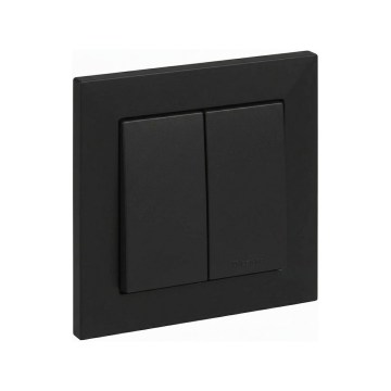 Legrand - Interruptor doble de escalera n.º 6+6 con marco SUNO negro
