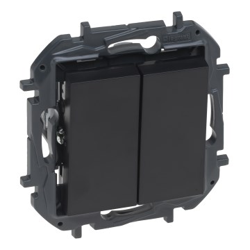 Legrand - Interruptor doble de serie n.º 5 sin marco NILOE STEP negro